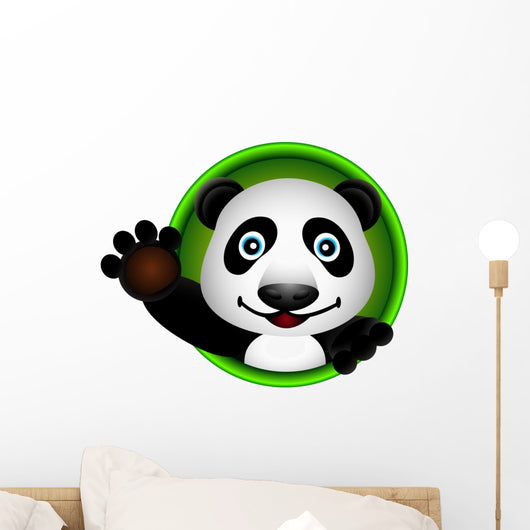 cute panda head cartoon Wall Decal
