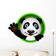 cute panda head cartoon Wall Decal