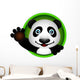 cute panda head cartoon Wall Decal
