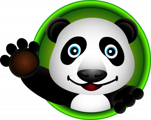 cute panda head cartoon Wall Decal