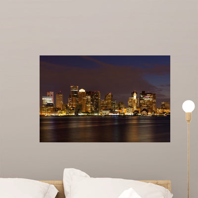 Boston Skyline shown on a wall