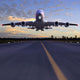 Airplane Landing 3D Illustration Wall Mural