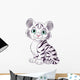 White Tiger Cub Wall Decal