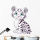 White Tiger Cub Wall Decal