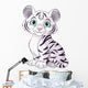 White Tiger Cub Wall Decal