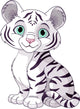 White Tiger Cub Wall Decal