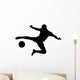 Silhouette Soccer Player Shooting Wall Mural