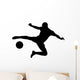 Silhouette Soccer Player Shooting Wall Mural