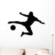 Silhouette Soccer Player Shooting Wall Mural