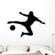 Silhouette Soccer Player Shooting Wall Mural