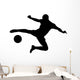 Silhouette Soccer Player Shooting Wall Mural