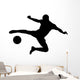 Silhouette Soccer Player Shooting Wall Mural