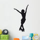 Figure Skater Silhouette White Wall Mural