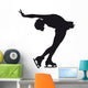 Figure Skater Silhouette White Wall Mural