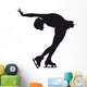 Figure Skater Silhouette White Wall Mural