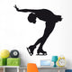 Figure Skater Silhouette White Wall Mural
