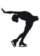 Figure Skater Silhouette White Wall Mural