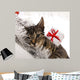 Christmas Cat and Gift Wall Mural