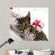Christmas Cat and Gift Wall Mural