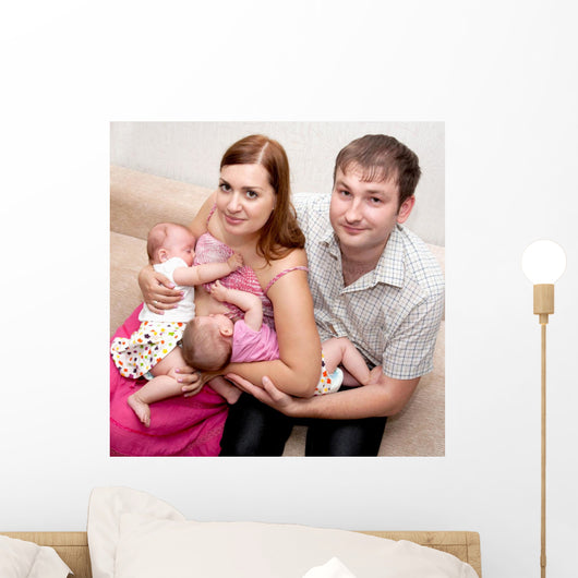 Breast Feeding Two Little Wall Mural