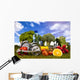Vegetable and fruit fitness and blue sky Wall Mural