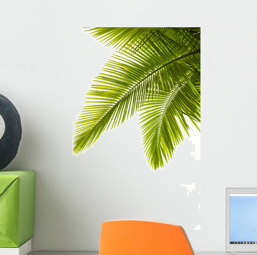 Palm Leaves White Wall Decal