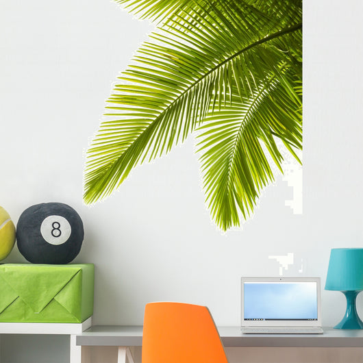 Palm Leaves White Wall Decal