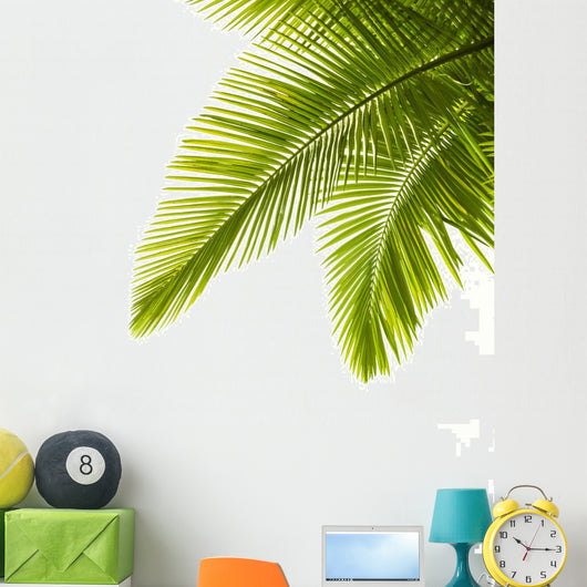 Palm Leaves White Wall Decal
