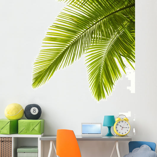 Palm Leaves White Wall Decal