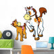 horses illustration isolated on white background Wall Decal