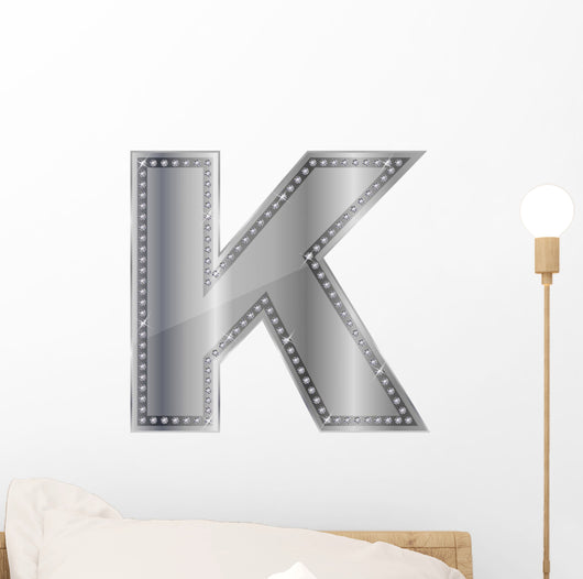 K Diamond Silver Alphabet