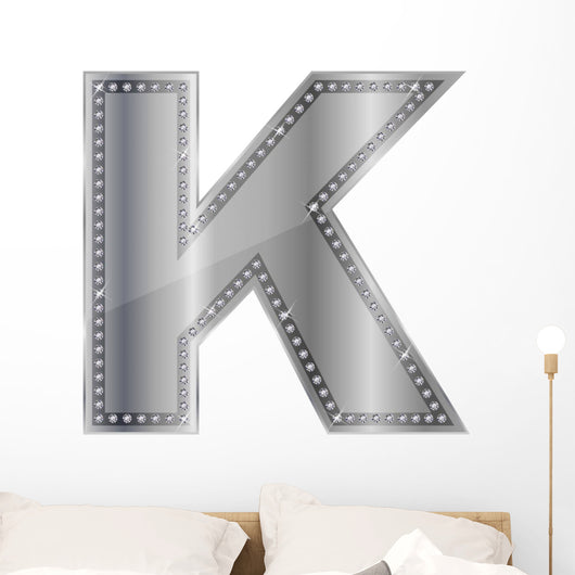 K Diamond Silver Alphabet