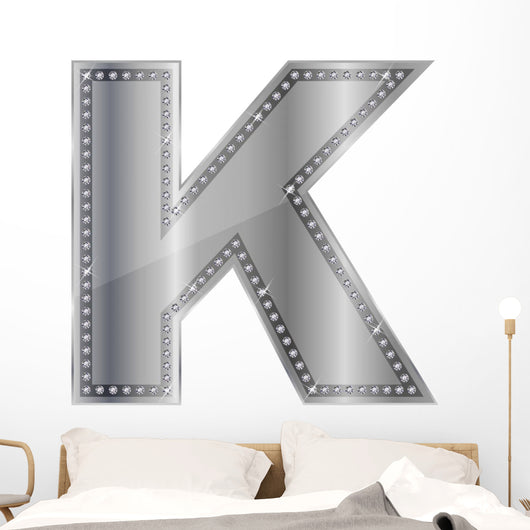 K Diamond Silver Alphabet