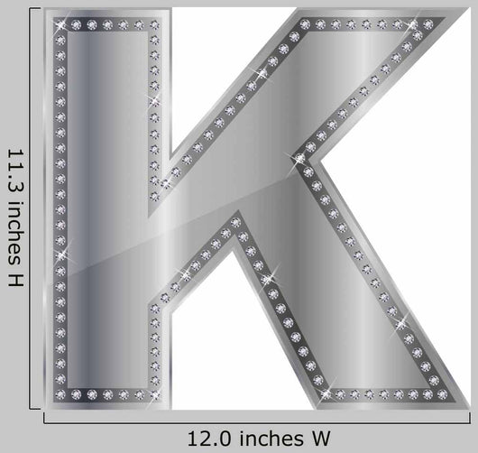 K Diamond Silver Alphabet