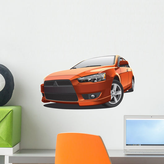 Orange Sport Car Wall Decal