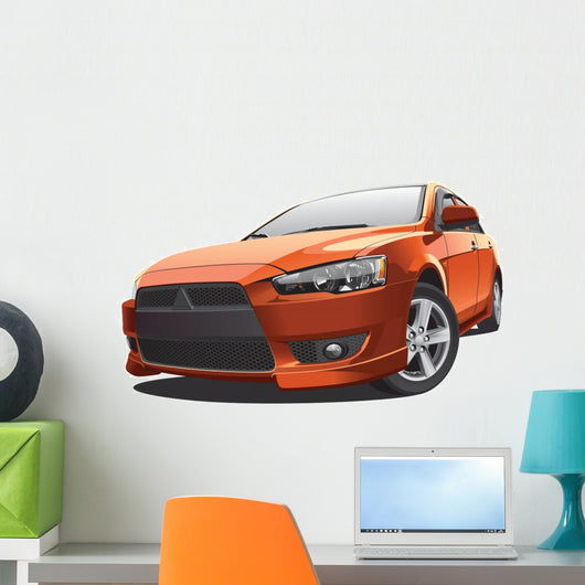 Orange Sport Car Wall Decal
