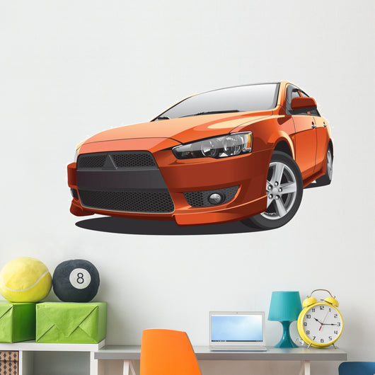 Orange Sport Car Wall Decal