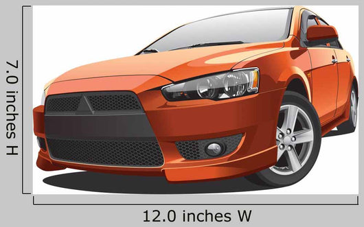 Orange Sport Car Wall Decal