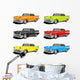 COLORFUL CLASSIC CARS Wall Decal