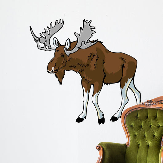 moose on white Wall Decal