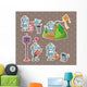 Robot Stickers Wall Decal Sticker Set