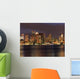 Boston Skyline and Inner Harbor at Night Wall Mural