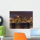 Boston Skyline and Inner Harbor at Night Wall Mural