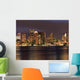 Boston Skyline and Inner Harbor at Night Wall Mural