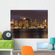 Boston Skyline and Inner Harbor at Night Wall Mural