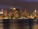 Boston Skyline and Inner Harbor at Night Wall Mural