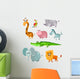 African Safari Animal Cartoons Wall Decal Sticker Set