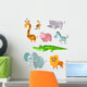 African Safari Animal Cartoons Wall Decal Sticker Set