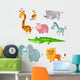 African Safari Animal Cartoons Wall Decal Sticker Set