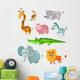 African Safari Animal Cartoons Wall Decal Sticker Set